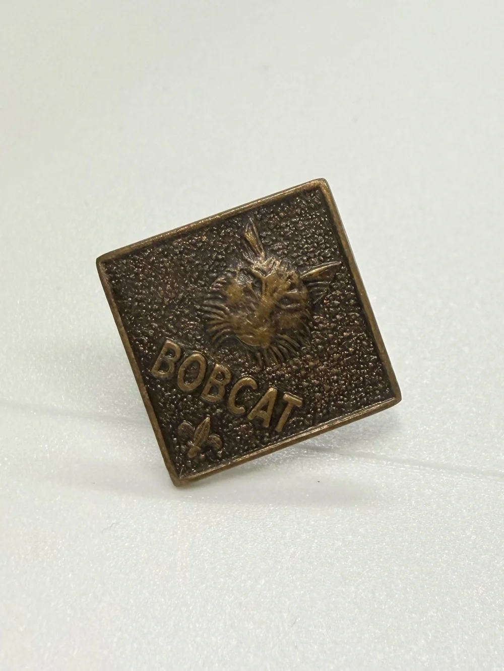 Vintage Cub Scouts Bobcat Rank Pin BSA Brass Tone Lapel Pin